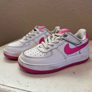 9c Nike Air Force 1 Low Easy On Pink and White Velcro closure